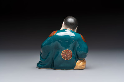 A Chinese gilt and polychrome-decorated Milefo Buddha, Fujian mark, 20th C.