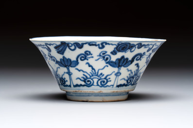 A Japanese blue and white vase, a jug and a bowl, 17th C. and later