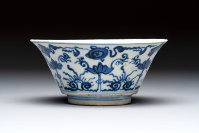 A Japanese blue and white vase, a jug and a bowl, 17th C. and later