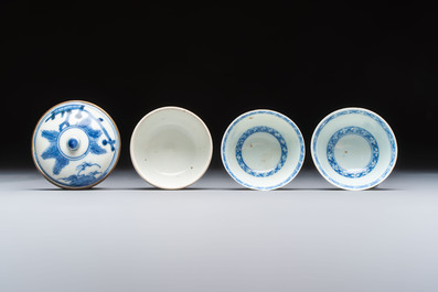 A varied collection of seven Chinese and Japanese blue and white wares, 16/18th C.