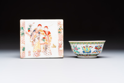 Ten Chinese famille rose and verte wares, Qianlong and Jing De Zhen 景德鎮 marks, 20th C.