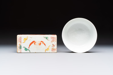 Ten Chinese famille rose and verte wares, Qianlong and Jing De Zhen 景德鎮 marks, 20th C.