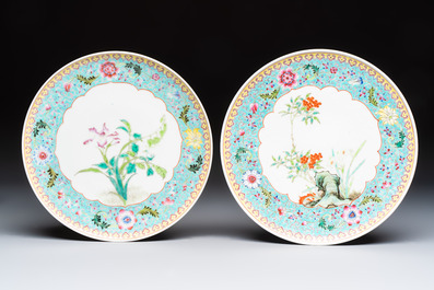 Ten Chinese famille rose and verte wares, Qianlong and Jing De Zhen 景德鎮 marks, 20th C.