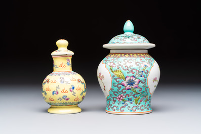 Ten Chinese famille rose and verte wares, Qianlong and Jing De Zhen 景德鎮 marks, 20th C.