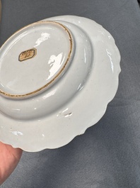 An unusual and very fine polychrome Dutch Delft Kakiemon-style lobed dish, early 18th C.
