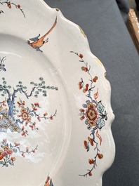 An unusual and very fine polychrome Dutch Delft Kakiemon-style lobed dish, early 18th C.