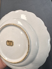 An unusual and very fine polychrome Dutch Delft Kakiemon-style lobed dish, early 18th C.
