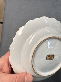 An unusual and very fine polychrome Dutch Delft Kakiemon-style lobed dish, early 18th C.