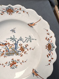 An unusual and very fine polychrome Dutch Delft Kakiemon-style lobed dish, early 18th C.