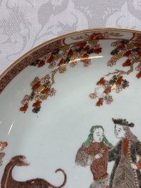A Chinese verte-Imari 'Governor Duff' dish, Yongzheng, ca. 1725-1730