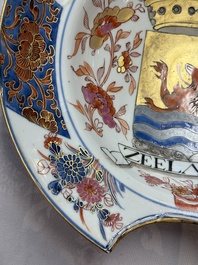 A rare intact Chinese rose-Imari 'Provinces' shaving bowl with the arms of Zeelandt, Kangxi, ca. 1720