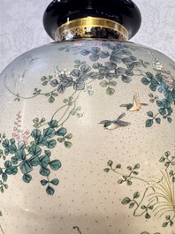 A fine pair of Japanese Satsuma 'Birds and Flowers' vases, Kinkozan 錦光山 mark, Meiji, 19th C.