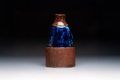 A Chinese polychrome-glazed Shiwan stoneware figure of Tudigong, a 'Shoulao' group and a 'Go Players' group, China marks, 19/20th C.