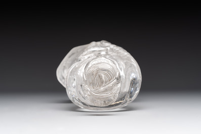 A Chinese carved rock crystal Guanyin, 20th C.