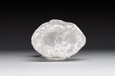 A Chinese carved rock crystal Guanyin, 20th C.
