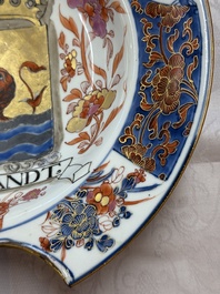 A rare intact Chinese rose-Imari 'Provinces' shaving bowl with the arms of Zeelandt, Kangxi, ca. 1720