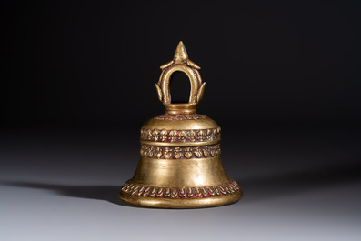 A bronze temple bell or Ghanta, Tibet or Nepal, 18/19th C.