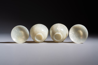 Nine Chinese hardstone carvings and bowls, including jade, 19/20th C.