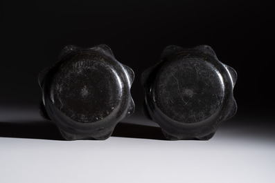 Five Japanese and Japonism bronze wares and three pieces of lacquer ware, 19/20th C.