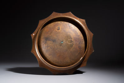 Five Japanese and Japonism bronze wares and three pieces of lacquer ware, 19/20th C.