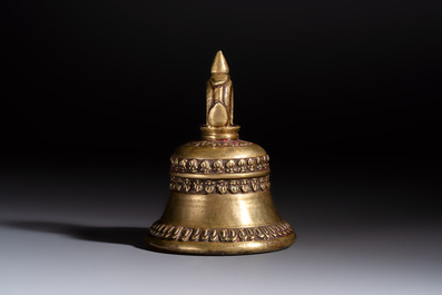 A bronze temple bell or Ghanta, Tibet or Nepal, 18/19th C.