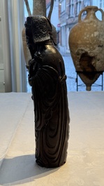 A large Chinese carved bamboo figure of Lu Xing, 19th C.