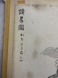 Su Liupeng 蘇六朋 (1791&ndash;1862): 'Sage Reading the Book of Changes', ink and colour on paper, 19th C.