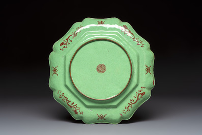 Two Chinese Canton enamel vases and a 'European Subject' dish, 20th C.