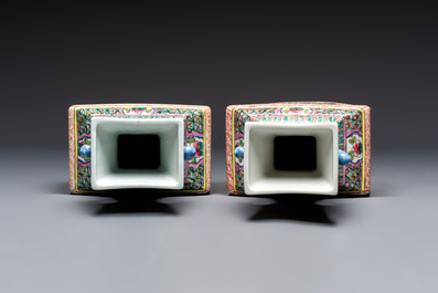 Four pairs of Chinese famille rose vases, 20th C.