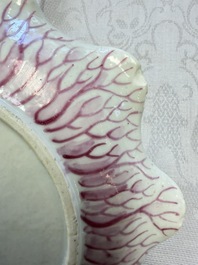 A rare pair of Chinese famille rose 'Lotus' plates, Qianlong