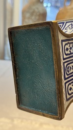 A pair of Chinese cloisonn&eacute; square 'Shou' vases, Republic