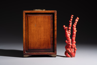 A group of eleven Chinese decorative objects, including bronze, cloisonn&eacute;, wood, and silk, 20th C.