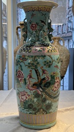 A Chinese famille rose Peranakan-style 'Phoenix' vase, 19th C.
