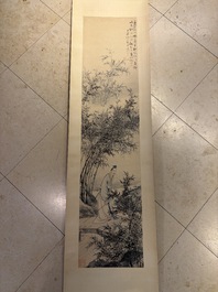 Bao Dong 包棟 (19th C.): 'Sage among Bamboo', ink and colour on paper, Daoguang/Tongzhi