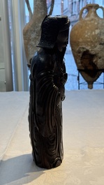 A large Chinese carved bamboo figure of Lu Xing, 19th C.