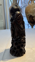 A large Chinese carved bamboo 'Hehe Erxian' group, 18th C.