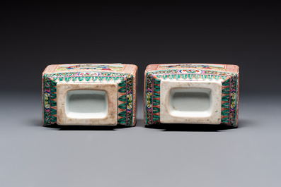Four pairs of Chinese famille rose vases, 20th C.