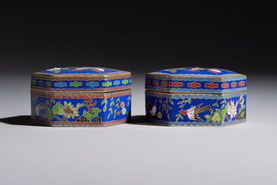 A group of eleven Chinese decorative objects, including bronze, cloisonn&eacute;, wood, and silk, 20th C.