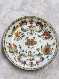 A Chinese famille rose 'Madame de Pompadour' cup and saucer, Qianlong, ca. 1745
