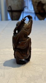 A small Chinese carved bamboo group of 'Liuhai', 19th C.