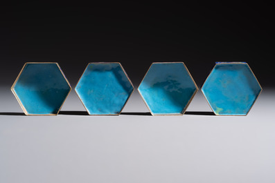 A group of eleven Chinese decorative objects, including bronze, cloisonn&eacute;, wood, and silk, 20th C.