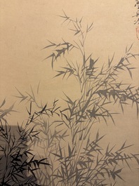 Bao Dong 包棟 (19th C.): 'Sage among Bamboo', ink and colour on paper, Daoguang/Tongzhi