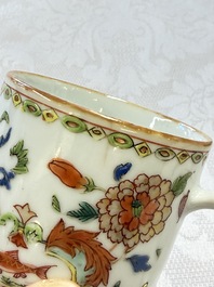A Chinese famille rose 'Madame de Pompadour' cup and saucer, Qianlong, ca. 1745