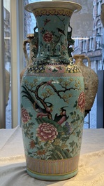A Chinese famille rose Peranakan-style 'Phoenix' vase, 19th C.