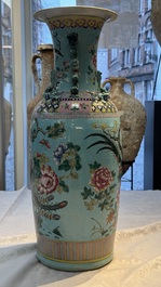 A Chinese famille rose Peranakan-style 'Phoenix' vase, 19th C.