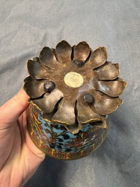 A fine Chinese cloisonn&eacute; 'Lotus Scroll' bowl, Ming