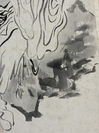 Su Liupeng 蘇六朋 (1791&ndash;1862): 'Sage Reading the Book of Changes', ink and colour on paper, 19th C.