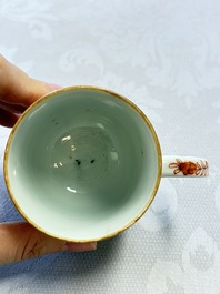 A Chinese famille rose 'Madame de Pompadour' cup and saucer, Qianlong, ca. 1745