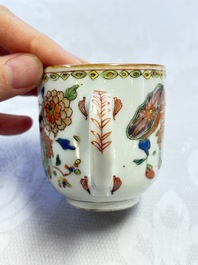 A Chinese famille rose 'Madame de Pompadour' cup and saucer, Qianlong, ca. 1745