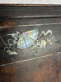 A Vietnamese mother-of-pearl-inlaid hardwood tray and a wooden plaque, 19th C.